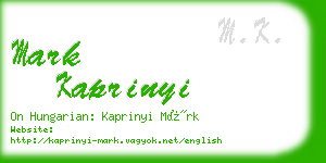 mark kaprinyi business card